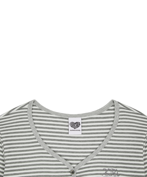 BASIC ILOVEU SLEEVE TEE(GRAY)