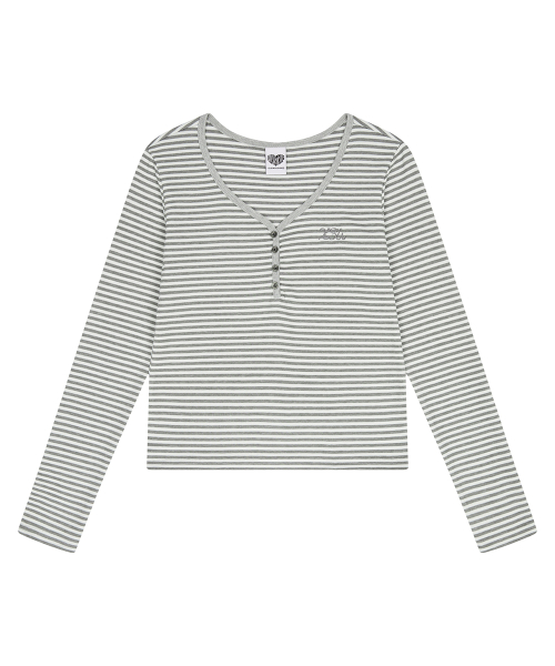 BASIC ILOVEU SLEEVE TEE(GRAY)