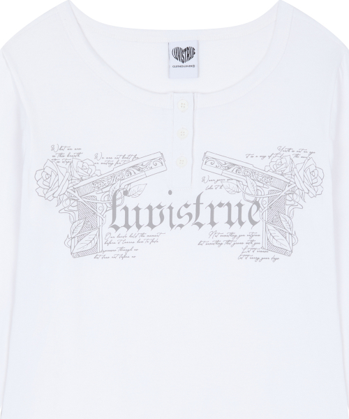 RL DOUBLE GUN LONG SLEEVE(WHITE)