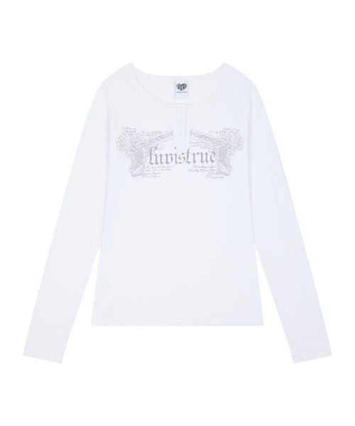 RL DOUBLE GUN LONG SLEEVE(WHITE)