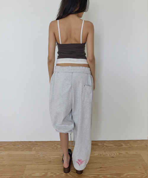 Ruched Tie-Front Layered top (BROWN)
