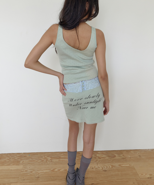Lace-Trim Printed Cami (MINT)