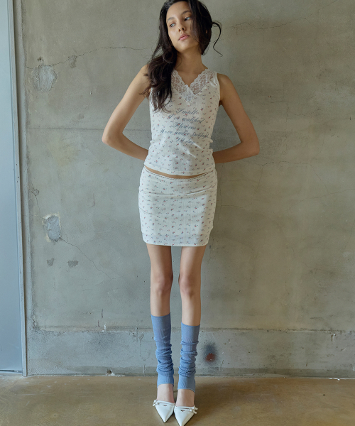 Lace-Trim Printed Cami (IVORY)
