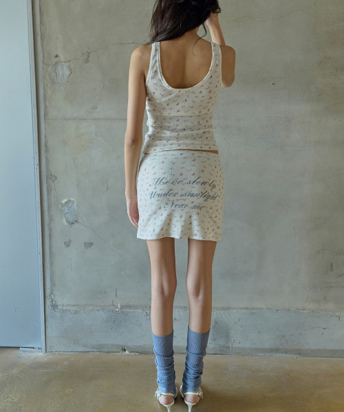Lace-Trim Printed Cami (IVORY)