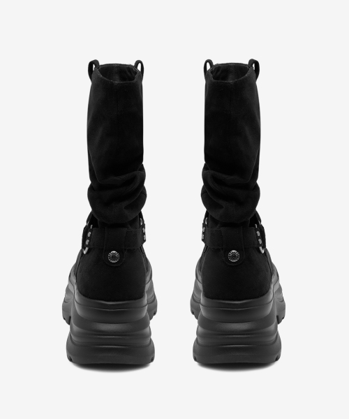 3300 SLOUCHY Platform Suede Boots Black OZPUGA393B