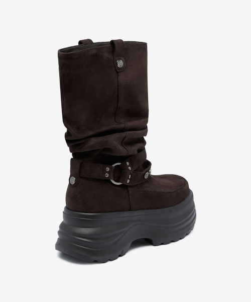 3300 SLOUCHY Platform Suede Boots Brown OZPUGA393N