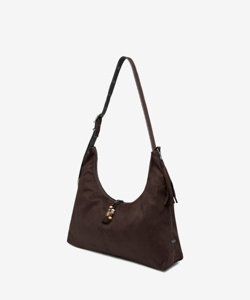 Western Big Suede Hobo Shoulder Bags Brown OZBGGA302N