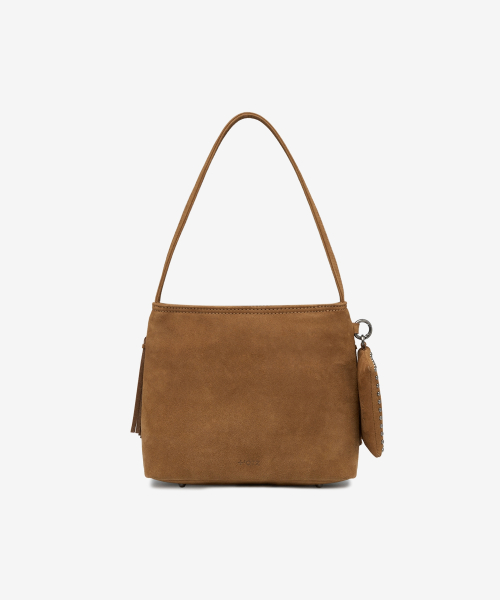 Western Fringe Suede Bucket Shoulder Bags Camel OZBGGA301C