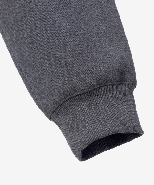 100 Cotton Gray Pigment Henley Neck Oversized Sweatshirt