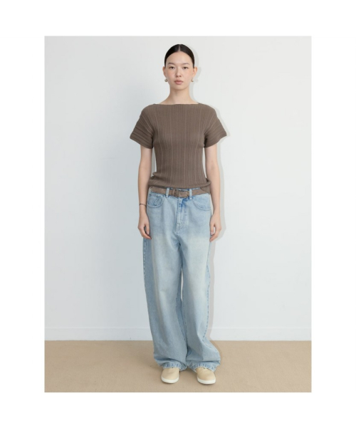Ohu Pleated Knit Top Khaki (TA6751A09H)