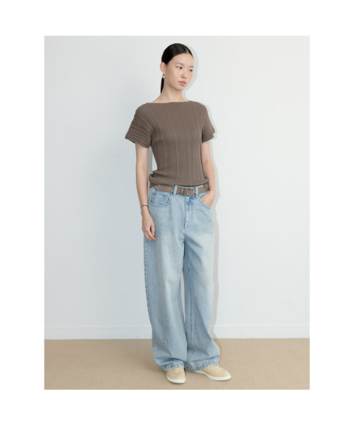 Ohu Pleated Knit Top Khaki (TA6751A09H)