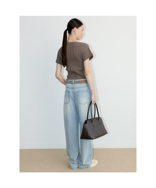 Ohu Pleated Knit Top Khaki (TA6751A09H)