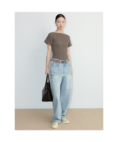 Ohu Pleated Knit Top Khaki (TA6751A09H)