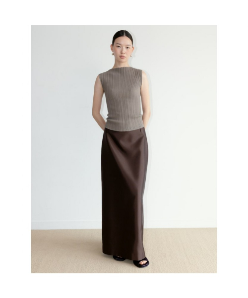 Ohu Pleated Knit Sleeveless Khaki (TA6751A06H)