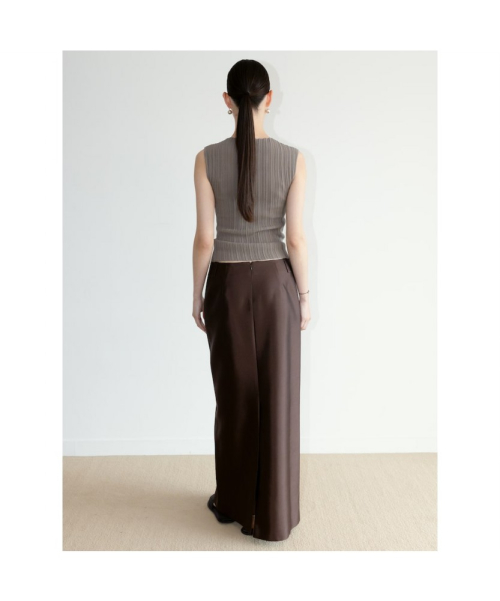 Ohu Pleated Knit Sleeveless Khaki (TA6751A06H)