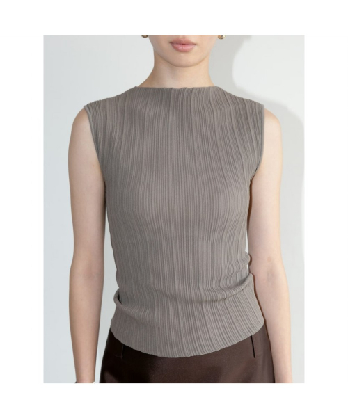 Ohu Pleated Knit Sleeveless Khaki (TA6751A06H)