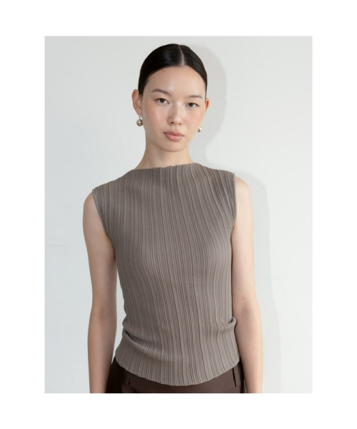 Ohu Pleated Knit Sleeveless Khaki (TA6751A06H)