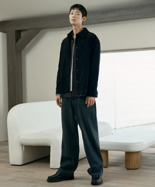 [COUTURE]Suede Semi-Overfit Shirt-Style Jacket - 2color