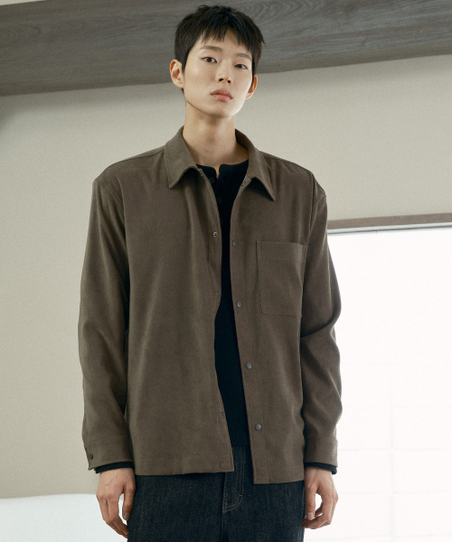 [COUTURE]Suede Semi-Overfit Shirt-Style Jacket - 2color