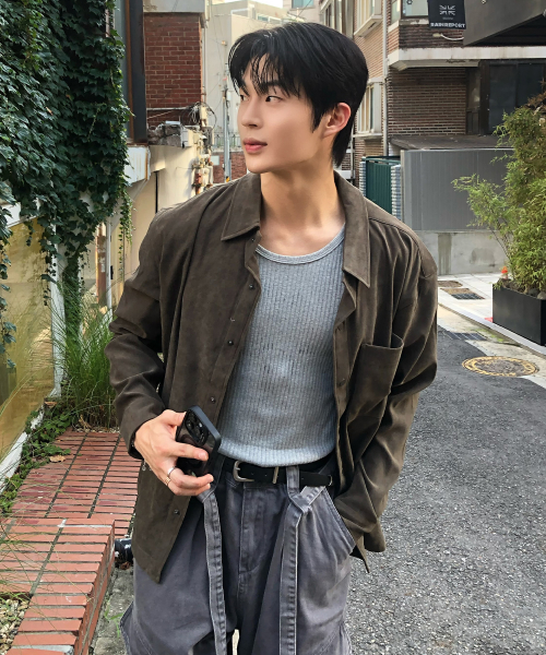 [COUTURE]Suede Semi-Overfit Shirt-Style Jacket - 2color
