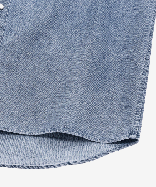 Light Indigo Washed Denim Shirt-Style Jacket