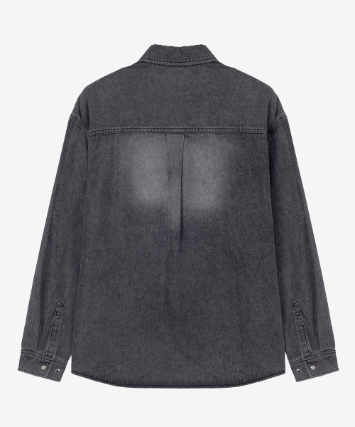 Washed Denim Oversized Shirt-Style Jacket - 2color