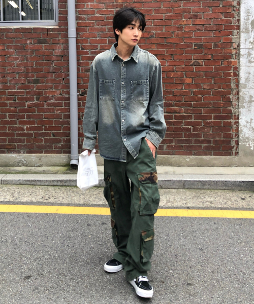 Washed Denim Oversized Shirt-Style Jacket - 2color
