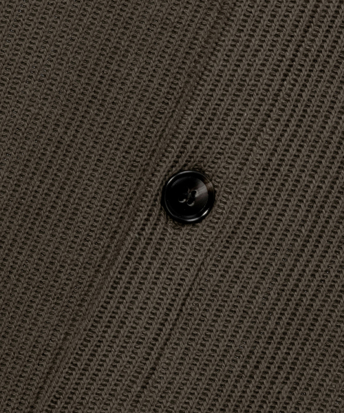 Bone-structured Sakariba khaki round-neck cardigan