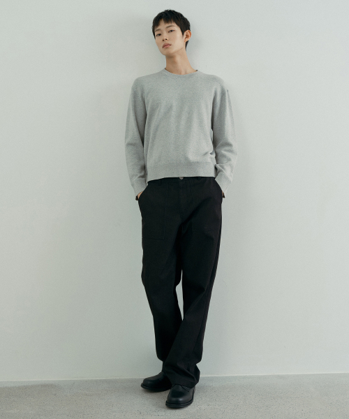[COUTURE]100 Cotton Sweat Round Oversized Knit - 3color