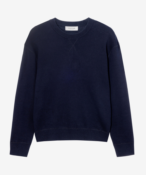 [COUTURE]100 Cotton Sweat Round Oversized Knit - 3color
