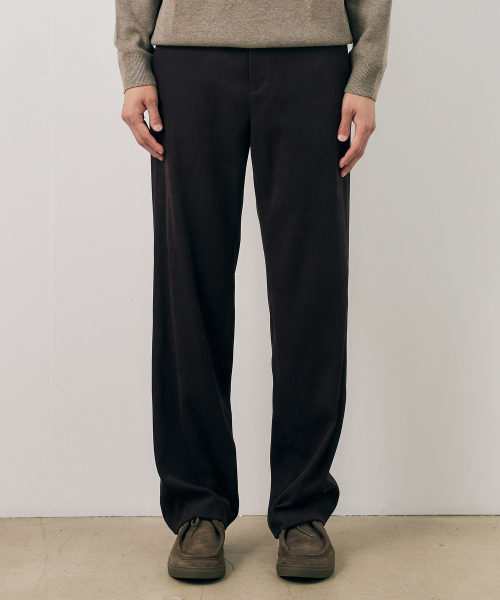 Straight Suede Modified Weave Banding Pants - 2color