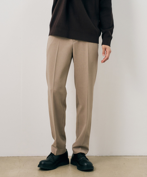 Tapered structured stretch banding pants - 3color