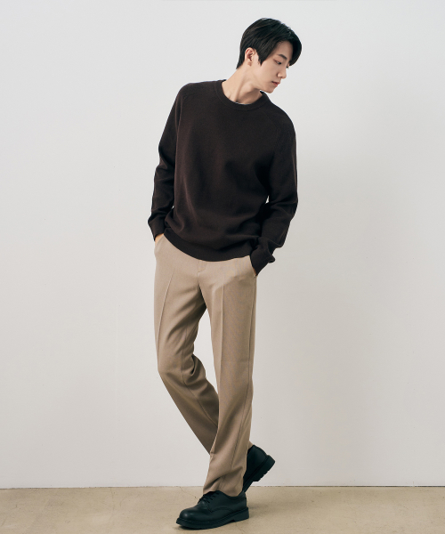Tapered structured stretch banding pants - 3color