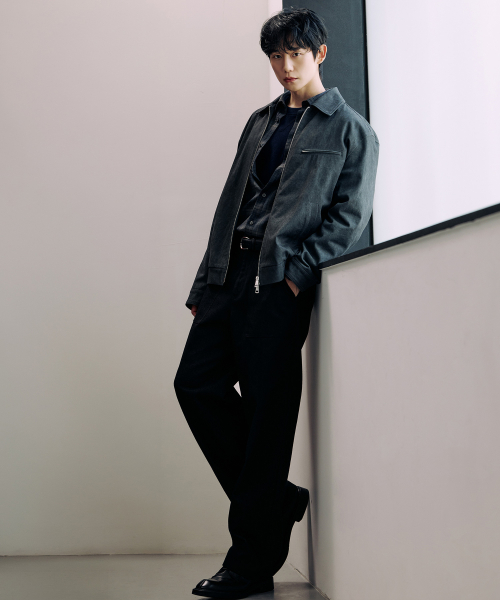 [COUTURE]Black denim-like puffy pants
