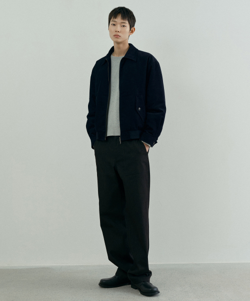 [COUTURE]Black denim-like puffy pants