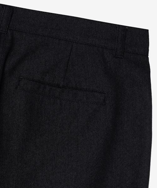 [COUTURE]Black denim-like puffy pants