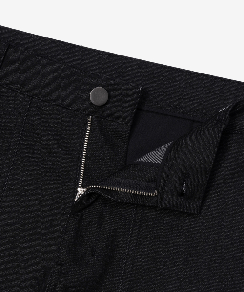 [COUTURE]Black denim-like puffy pants