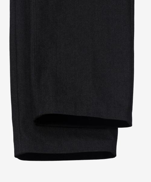 [COUTURE]Black denim-like puffy pants