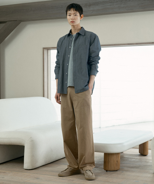 [COUTURE]100 Cotton Putige Semi-Wide Cotton Pants - 2color