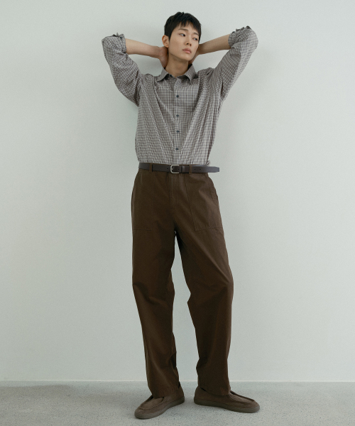 [COUTURE]100 Cotton Putige Semi-Wide Cotton Pants - 2color
