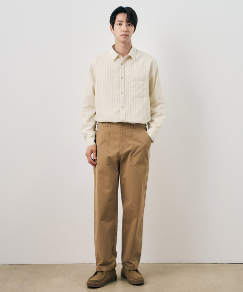 [COUTURE]100 Cotton Putige Semi-Wide Cotton Pants - 2color