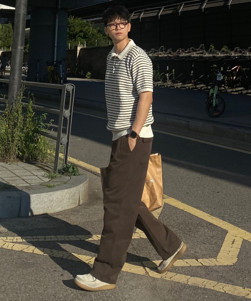 [COUTURE]100 Cotton Putige Semi-Wide Cotton Pants - 2color