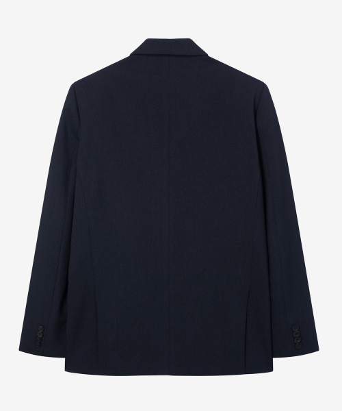 [SET]Organic Distressed Two-Tone Jacket Set Navy