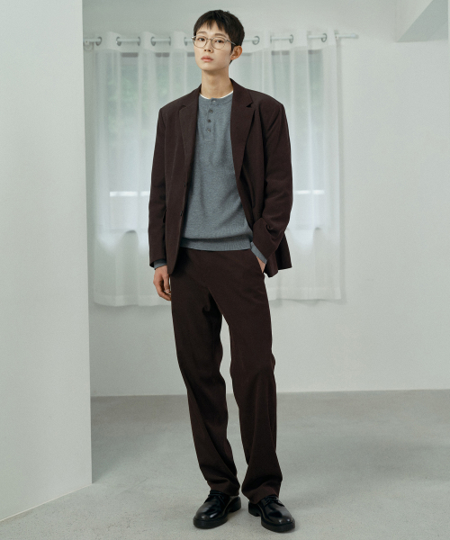 Relax Fit Suede Modified Knit Jacket - 2color