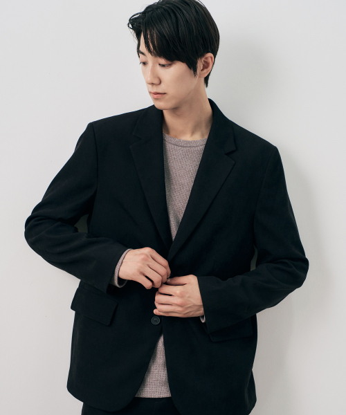 Relax Fit Suede Modified Knit Jacket - 2color
