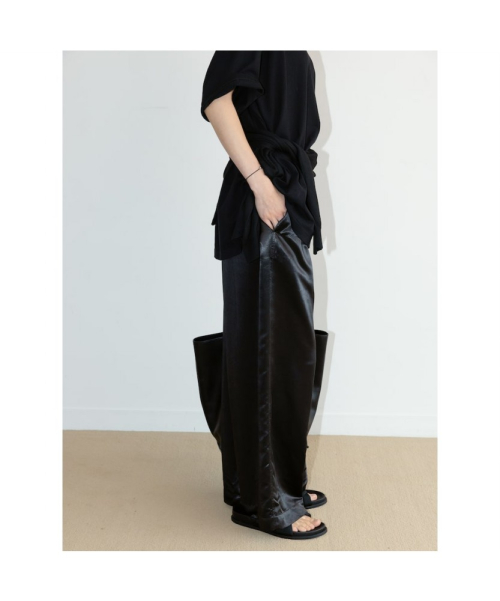 Straight Satin Pants Black (TA6721A025)