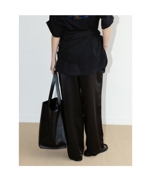 Straight Satin Pants Black (TA6721A025)