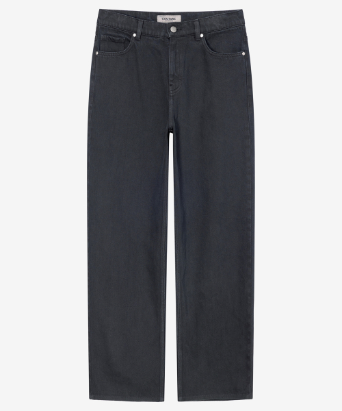 [COUTURE]100 Cotton Pigment Wide Washed Denim Pants - 2color