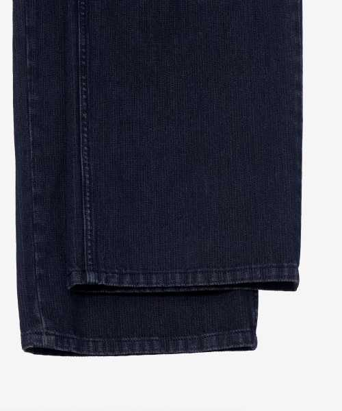 Wide ribbed dark indigo denim pants_DI