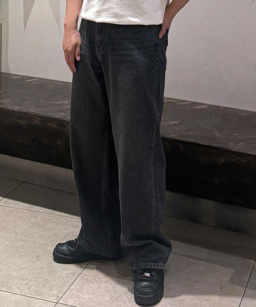Extra Wide Washed Dark Indigo Denim Pants_DI
